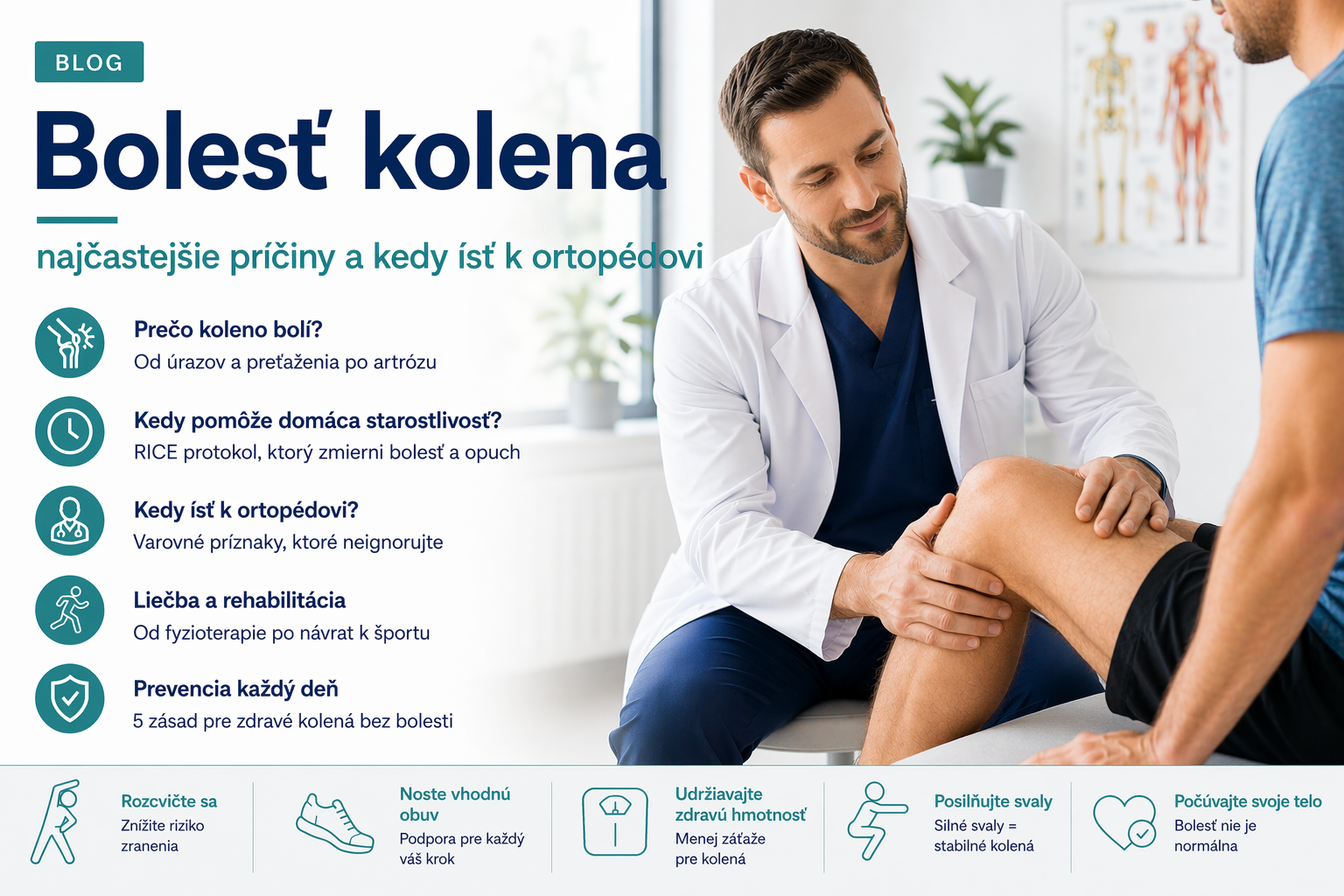 Bolesť kolena – najčastejšie príčiny a kedy ísť k ortopédovi